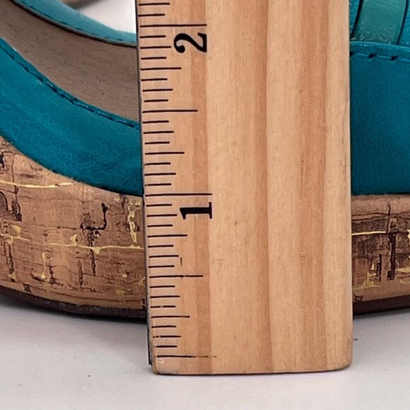 Eurosoft by Sofft Fayann Turquoise Cork Wedge Platform Heels Womens Shoes 10W - Picture 12 of 16
